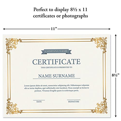 Fine Stationery Walnut Certificate Award Plaque - Slide-In 8.5x11 Certificate or Diploma, Wall Frame Fine Stationery