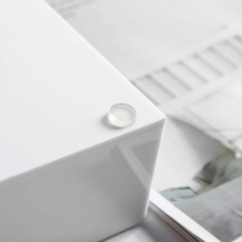 Sooyee Serving Tray with Handles,16" x 12" Decorative Tray,Coffee Table Tray,Acrylic Tray for Breakfast, Tea, Food, Butler,Table Ottoman Vanity Countertop,White Sooyee