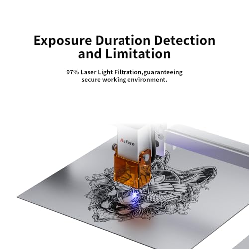Aufero Laser Engraver Machine 5W Output Power, DIY Laser Engraver Laser Cutter and Engraver for Wood and Metal, Paper, Acrylic, Glass, Leather(5W) Aufero
