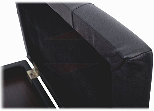 GRIFFIN Premium Antique Piano Bench | Adjustable Black Solid Wood Frame & PU Leather Padded Cushion | Vintage Ergonomic Musicians Keyboard Chair | Griffin