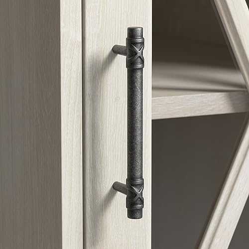 Bush Furniture Lennox Farmhouse L Shaped Desk with Storage Cabinets | Corner Computer Table for Home Office Workspace, 60W, Linen White Oak Bush Business Furniture