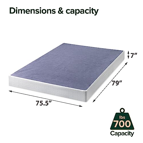 ZINUS 7 Inch Metal Smart Box Spring with Quick Assembly, Mattress Foundation, Strong Metal Frame, Easy Assembly, King Zinus