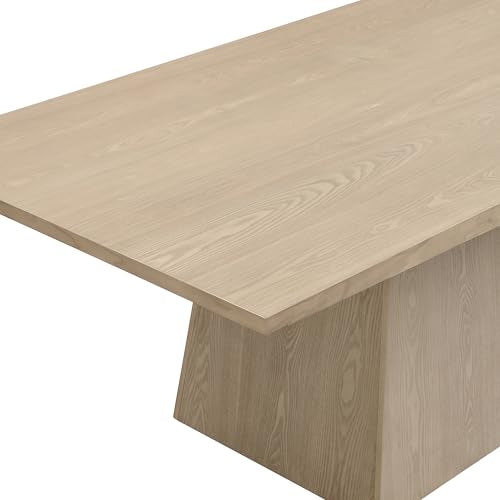 Christopher Knight Home Coadz 82 inch Wooden Dining Table, Modern Rectangular Kitchen Dinner Table for 6-8 People, Pedestal Wooden Dining Furniture for Kitchen Office Conference Room, Light Natural Christopher Knight Home