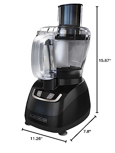 BLACK+DECKER FP1600B 8-Cup Food Processor with Stainless Steel Blade, Black BLACK+DECKER