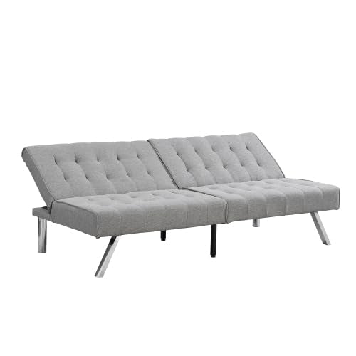 anwickjeff Futon Sofa Bed Couch, Modern Loveseat Sleeper, 3 Seater Sofa Couch Bed, Convertible Folding Love Seat Daybed for Small Spaces, Office, Bedroom,Dorm (Gray) anwickjeff