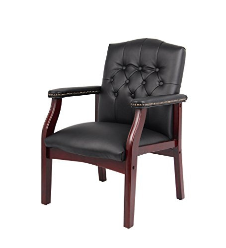 Boss Office Products Ivy League Executive Guest Chair, Vinyl, Black Boss Office Products