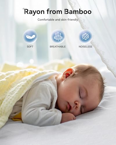 Kmall King Size Cooling Waterproof Mattress Protector Pad Cover, Breathable Fitted Sheet Style Deep Pocket-Noiseless,Vinyl,PVC Free,Waterproof Bed Matress Cover Washable for Home, Bedroom, Hotel Kmall