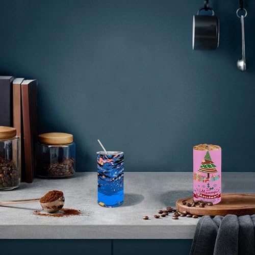 JYLJINGYULI 4 pack 12 oz Sublimation Tumblers Blanks, 12oz Sublimation Tumbler Cups Blank Bulk, Straight Skinny Insulated Cup Stainless Steel Water Bottle with Lid and Straw for Craft DIY JYLJINGYULI