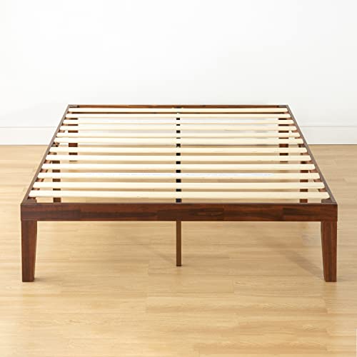 Mellow Naturalista Classic 16 Inch Solid Wood Platform Bed with Wooden Slats, Espresso, King Mellow