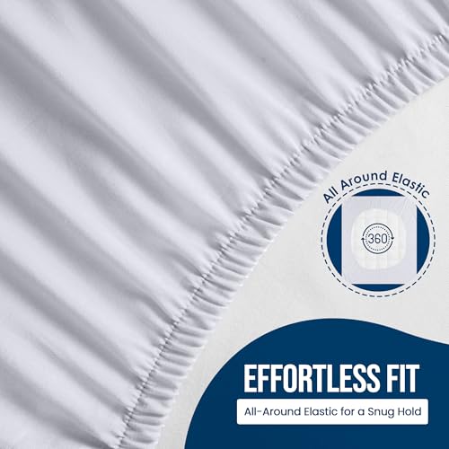 King Size Mattress Protector Waterproof, Premium 200 GSM Terry Mattress Cover, Soft & Breathable Bed Cover, Fitted Sheet Style Stretchable Deep Pockets 17" by Utopia Bedding (White) Utopia Bedding