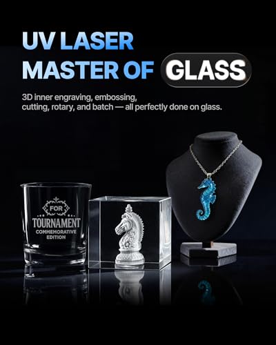 xTool F2 Ultra UV Laser Engraver, 5W UV Laser, 3D Inner and Fine Glass Engraving, Dual 48MP Cameras, 15,000 mm/s High Speed, AI Powered 2D-to-3D Software, Ultra-Precise Detail on Glass Plastic Acrylic xTool