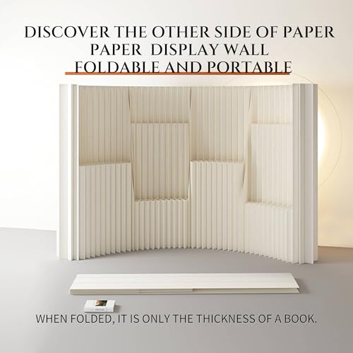 Paper Bookshelf Room Divider Portable Room Dividers and Folding Privacy Screens Displays for Room Separation for Room Separation Dorm Office Studio Exhibition Store 5.91ft H * 13.13ft L * 1.41ft W YTMPGM