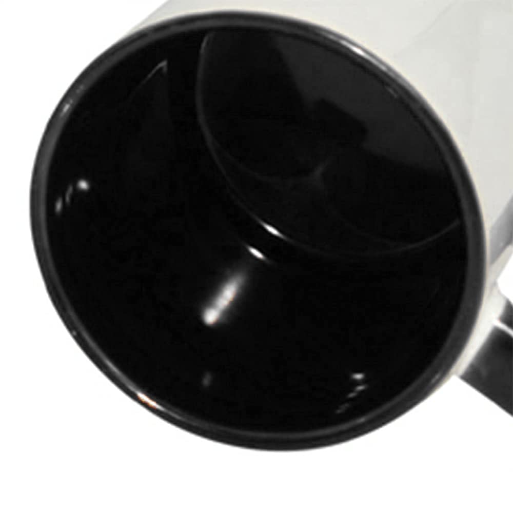 MR.R Sublimation Blanks Dishwasher Ceramic Coffee Mugs with Black Color Mug Inner and Handle Drinking Cup Mug For Milk Tea Cola Water,11oz, Set of 6 MR.R