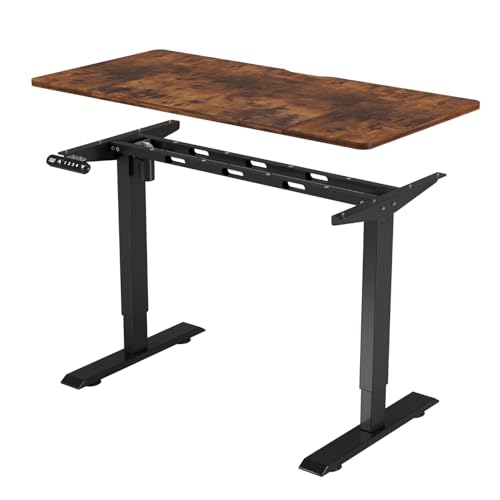 bilbil Height Adjustable Electric Standing Desk, 48 x 24 Inches Sit Stand up for Work Office Home, Ergonomic Rising Computer Table with Memory Preset with Splice Desktop (Rustic Brown) bilbil