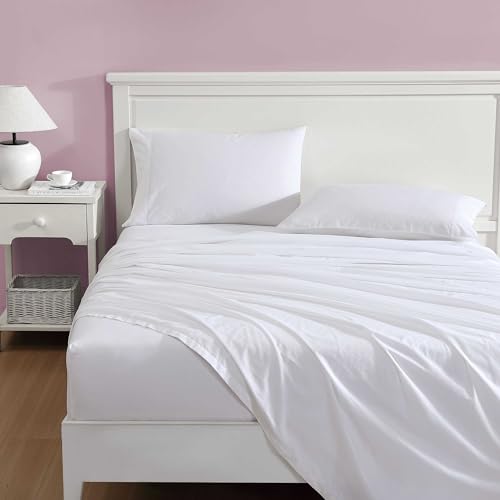 Laura Ashley - Sheet Set, Breathable Cotton Percale Bedding with Matching Pillowcases, Soft Home Decor (Scallop White, Twin) Laura Ashley