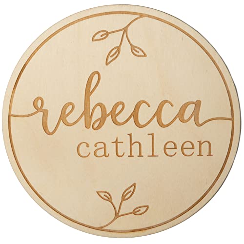 Baby Announcement Sign, Hospital Sign, Gender Reveal Baby Photo Props, Wooden Name Sign, Baby Shower Gift, Birth Stat, Laser Birth Engraved Round WoodArtSupply