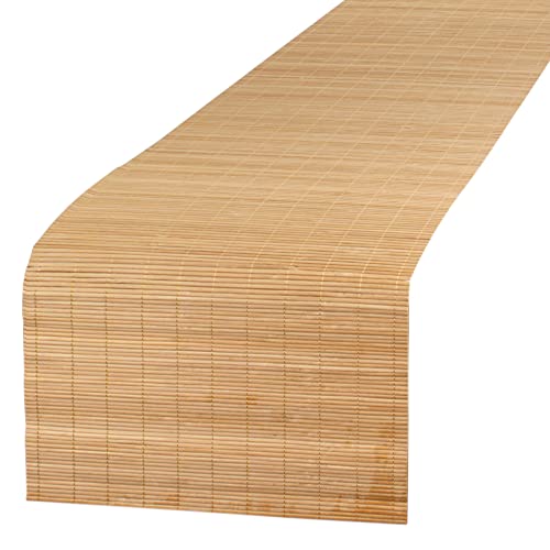 BambooMN Carbonized Bamboo Matchstick Natural Table Runner, Home Décor, 1 Piece BambooMN