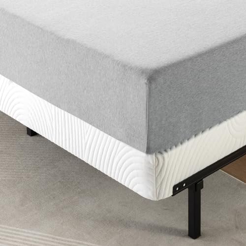 ZINUS 4 Inch Box Spring with Cover, No Assembly Mattress Foundation, Sturdy Metal Structure, Queen, White Zinus