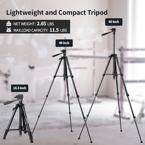 Firecore 360° Laser Level with Tripod, 100Ft Self Leveling Laser Level Green Cross Line Laser Leveler Tool for Picture Hanging Wall Tile Floor Construction, 60" Compact Tripod & Carry Pouch Included Firecore