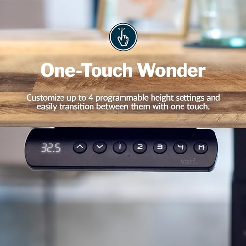 Vari ComfortEdge 60x30 Inch Adjustable Electric Standing Desk – Sit Stand VariDesk with Memory Presets, Sloped Edge, 200 LB Capacity + Tool-Free Assembly (Reclaimed Wood) Vari