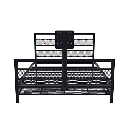 X Rocker Basecamp Full Size Gaming Bed, Rotating TV Mount with Vented Console Storage, Metal Mesh Frame with Slats, Amazon Exclusive, Black X Rocker