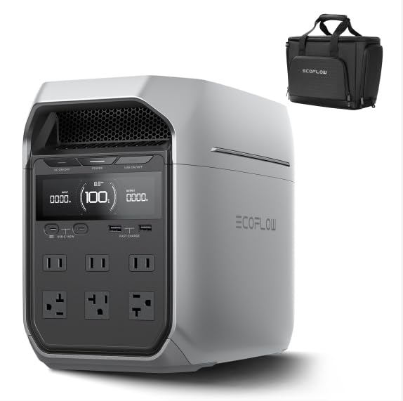 EF ECOFLOW Portable Power Station DELTA 3 Plus (2024 New), Solar Generator (Solar Panel Optional) with 1000W Solar Input, Electric Generator with UPS, 1024Wh LFP Battery for Home Backup, Camping&RV EF ECOFLOW