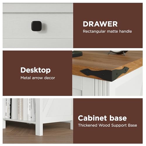 HOSEOKA Record Player Stand with Vinyl Record Storage, Turntable Stand with Charging Station, Wooden Vinyl Record Holder Cabinet Dispaly Shelf with Drawer HOSEOKA