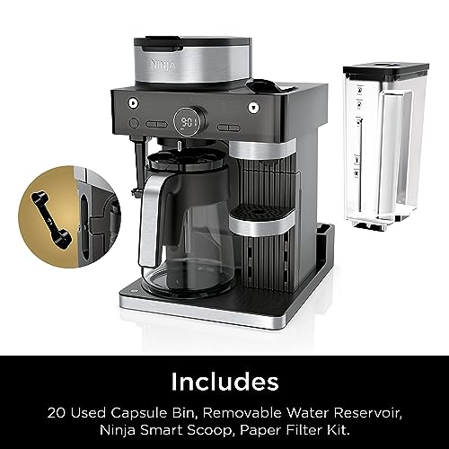 Ninja Espresso & Coffee Maker & Barista System, 3 Espresso Brew Styles, Single-Serve Coffee & Nespresso Capsule Compatible, Built-in Frother, Espresso, Cappuccino & Latte Maker, Black, CFN601 Ninja