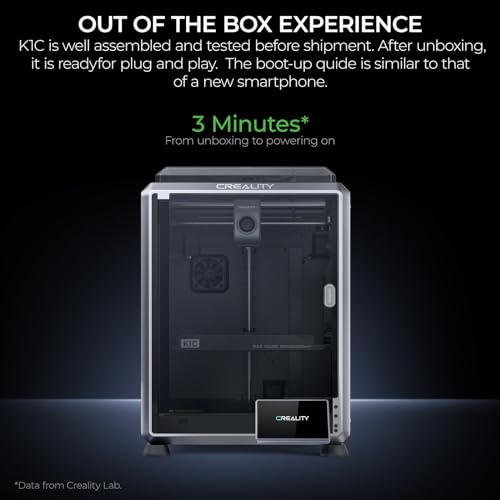 Creality K1C 3D Printer, 2024 New Version 3D Printers with 600mm/s Fast Printing Speed and Clog-Free Direct Extruder, Support 300℃ Printing and Carbon Fiber Filaments, Auto Leveling and AI Camera Creality