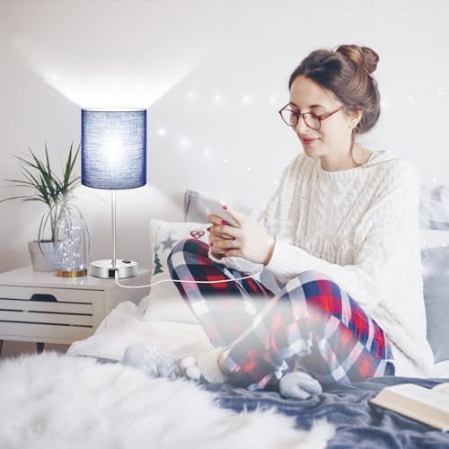 ๐ฎ๐ฌ๐ฎ๐ฏ ๐ก๐๐ช Set of 2 Touch Control Table Lamps with 2 USB & AC Outlet, 3-Way Dimmable Bedside Nightstand Lamps for Bedroom Living Room Nursery, 800 Lumens 5000K Daylight Bulbs Included Lynnoland