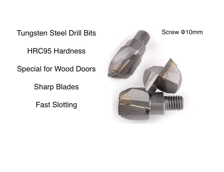 Door Lock Hole Opener Kit Lock Mortiser for Wooden Doors Lock Installation/Change Mortising Machine Mortise Jig with 3 Drill Bits Generic