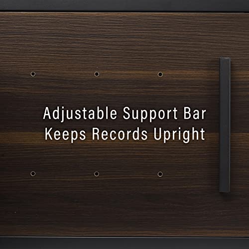 Crosley Furniture Provo Console Record Player Stand with Storage for Vinyl Records, Matte Black/Brown Crosley Furniture