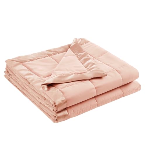 Madison Park Windom Down Alternative Blanket, Premium 3M Scotchgard Moisture Wicking Treatment, Lightweight and Soft Bed Cover For All Season, Satin Trim, Blush Full/Queen Madison Park