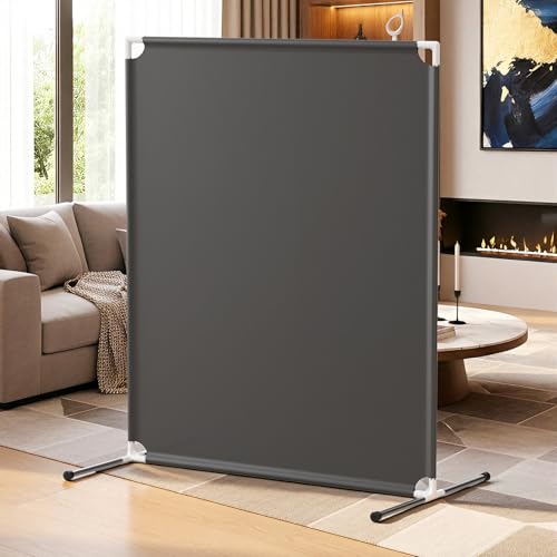 Room Divider for Privacy Protection - Single Panel Privacy Screen for Room Separation, 75.6" x 60" Portable Room Partition for Bedroom Office Dorm, Freestanding Divider Easy to Install ,Grey VANSYNOX