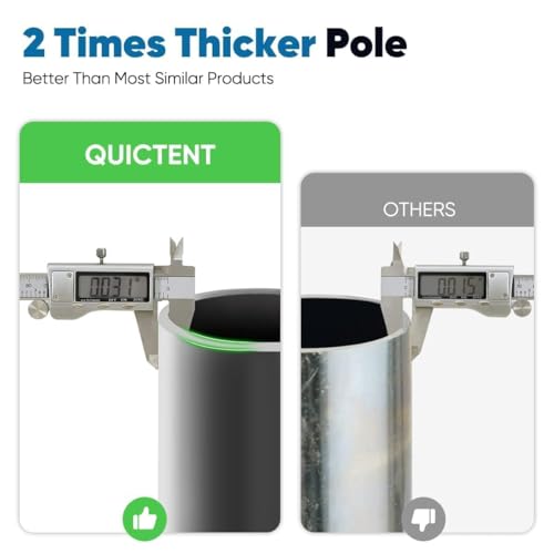 Quictent 10x20 ft Heavy Duty Car Canopy Galvanized Frame Carport Outdoor Party Tent Boat Shelter with 3 Reinforced Steel Cables - White Quictent