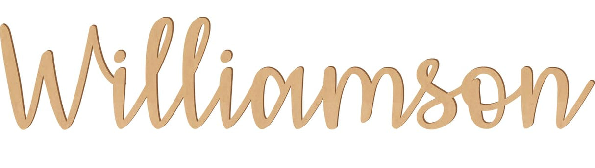 2.5 Inch Tall Custom Word Scroll Script Cursive Font Affection, Choose Wood Material for Names, Unfinished Initials Craft, Kid's Room Sign, Wall Plaque (2.5") NEXTCraft