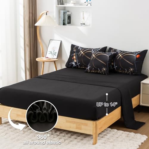 A Nice Night Basketball Court Printed Comforter Sets,with Sportsman Slam Dunk Printing 6Pcs Bedding Set in a Bag for Teen Boys,Twin A Nice Night