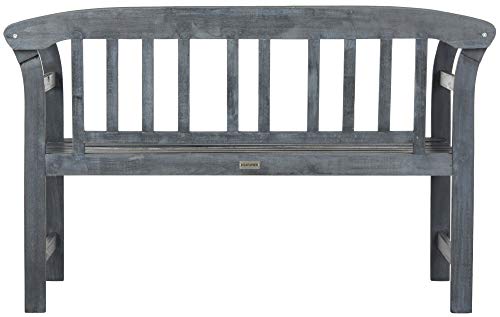 Safavieh PAT6742A Outdoor Collection Porterville 2 Seat Bench, Natural Safavieh