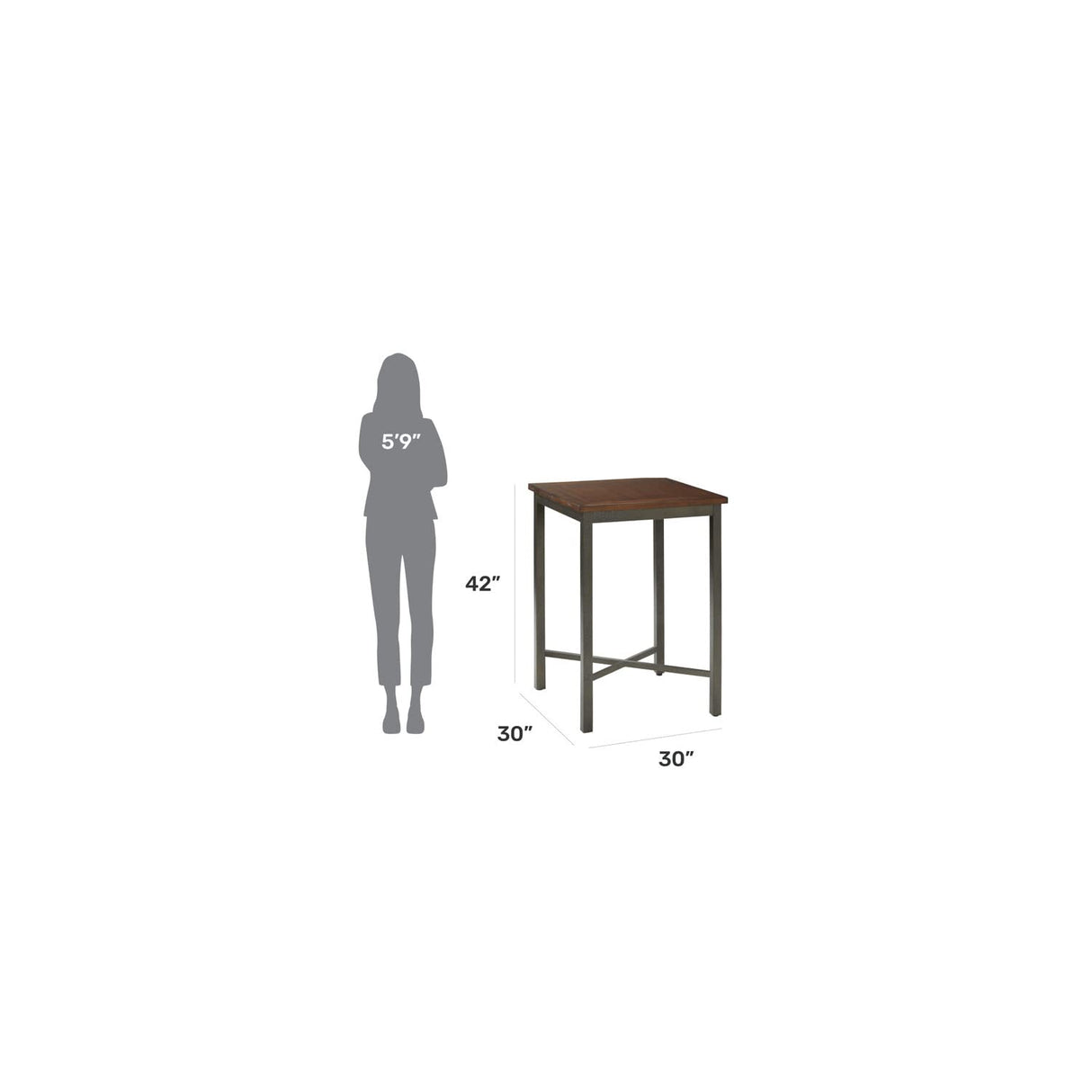 Home Styles Cabin Creek Bistro Table, Constructed from Hardwood Solids with a Chestnut Distressed Finish homestyles