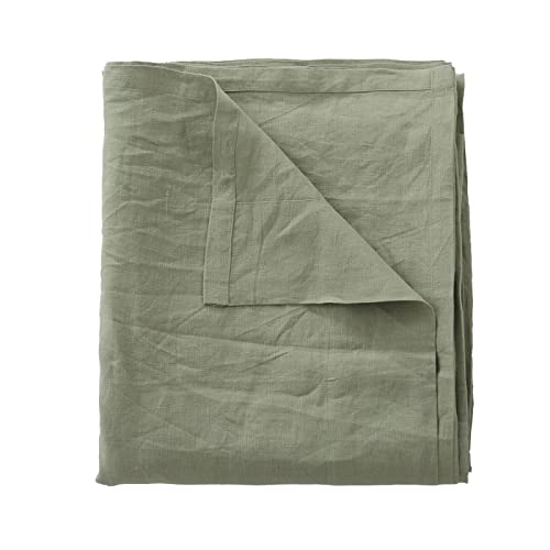 Simple&Opulence French Linen Flat Sheet,100% Natural Flax Bedding Sheet with Stone Washed King Size(108''x102'') Ultra Soft Breathable-1 Piece Flat Top Sheet Only Basic Style, Sage Green Simple&Opulence