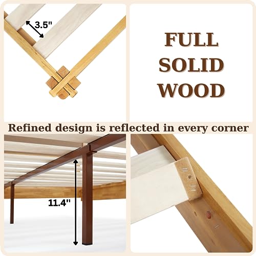 Bme Chalipa 14” King Platform Bed Frame - Modern Wood Design with Slat Support and Ample Storage Bme