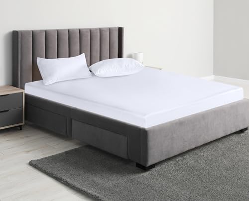 Queen Size Mattress Protector Waterproof, Premium 200 GSM Terry Mattress Cover, Soft & Breathable Bed Cover, Fitted Sheet Style Stretchable Deep Pockets 17" by Utopia Bedding (White) Utopia Bedding