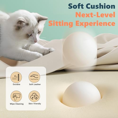 GABRYLLY Office Criss Cross Chair with Footrest, Big and Tall Executive Chair with Wide Seat,Reversible Armrest,Wheels, Lumbar Pillow and 120°Tilt,Computer Desk Chair for Gaming,Meditation,Ivory GABRYLLY