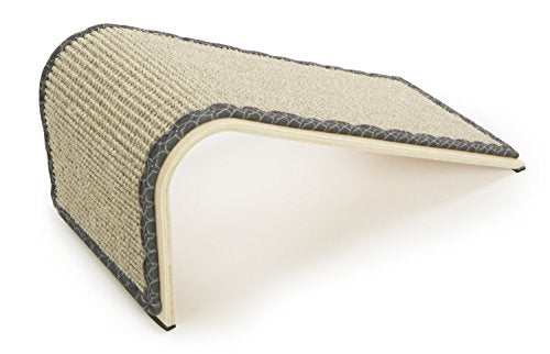 SmartyKat Sisal Angle Ramp Cat Scratcher for Indoor Cats & Kittens, Durable Sisal & Wood Scratching Pad, Includes Catnip, Gray/Taupe SmartyKat