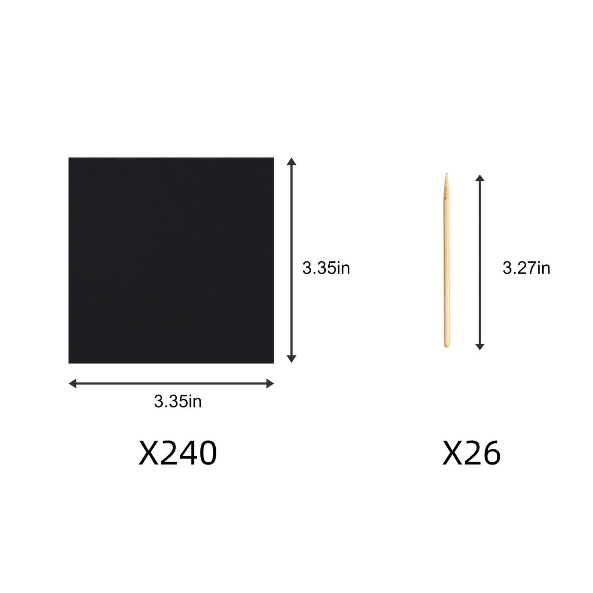 240 Scratch Paper for Kids with 26 Bamboo Styluses | Mess Free Scratch Paper Kit | Fun Classroom Crafts Activity &Creative Party Gifts (Ages 4-8, Travel Toy) wiwbbitl