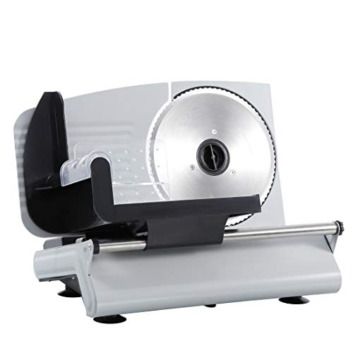 ZENY Professional Stainless Steel Electric Meat Slicer Food & Vegetable Cutter with Removable 7.5" Blade - Adjustable Knob for Thickness - Anti Slip Rubber Feet - Sliver (7.5") ZENY