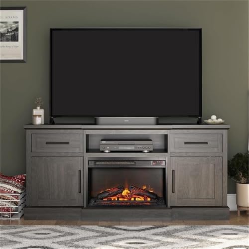 Ameriwood Home Gablewood Electric Fireplace & TV Console for TVs up to 65", Espresso Ameriwood Home