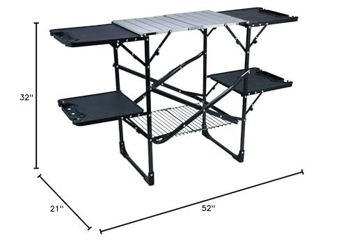 GCI OUTDOOR Slim-Fold Cook Station | Portable Folding Kitchen Table with a Heat Resistant Tabletop, 4 Side Tables & Storage Rack, Perfect for Picnics & Camping Trips GCI Outdoor
