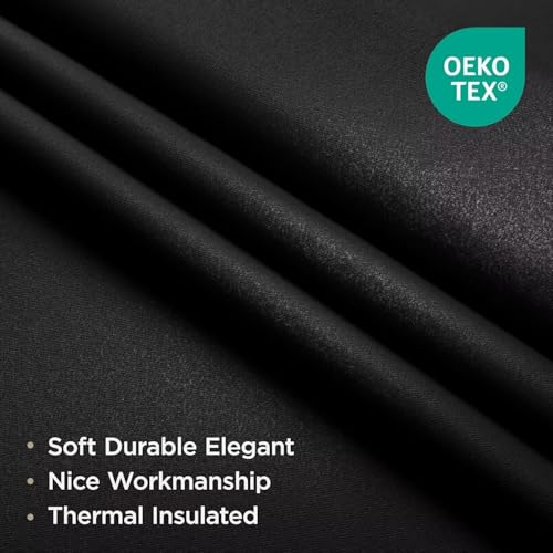 Joydeco Blackout Curtains for Bedroom, Black out curtains 96 inch long 2 Panels, Long Black Drapes with Rod Pocket Back Tab, Room Darkening Noise Reducing & Wrinkle-Free Drapes for Living Room Windows Joydeco