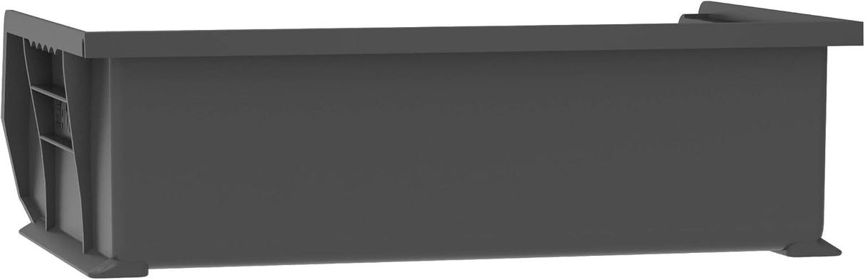 Akro-Mils 30255 AkroBins Plastic Storage Bins, Space-Saving Stackable Bins for Garage, Pantry, Craft Organization, 11-" x 16-" x 5-", Black, 6-Pack Akro-Mils